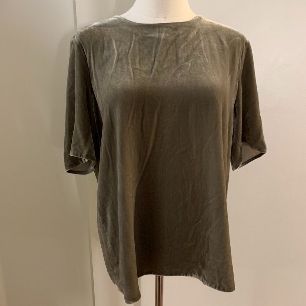 Vince Velvet Crewneck Blouse